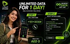 Etisalat unlimited data for 1 day